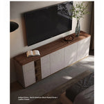 Luxurious PU Leather TV Stand with Black Walnut Wood Finish - Elegant & Stylish Entertainment Center fsu-5250