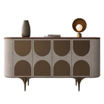 Stylish PU Leather Cabinet with Black Walnut Wood Top - Modern Storage Solution for Any Room fsu-5251