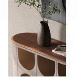 Stylish PU Leather Cabinet with Black Walnut Wood Top - Modern Storage Solution for Any Room fsu-5251