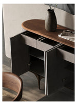 Stylish PU Leather Cabinet with Black Walnut Wood Top - Modern Storage Solution for Any Room fsu-5251