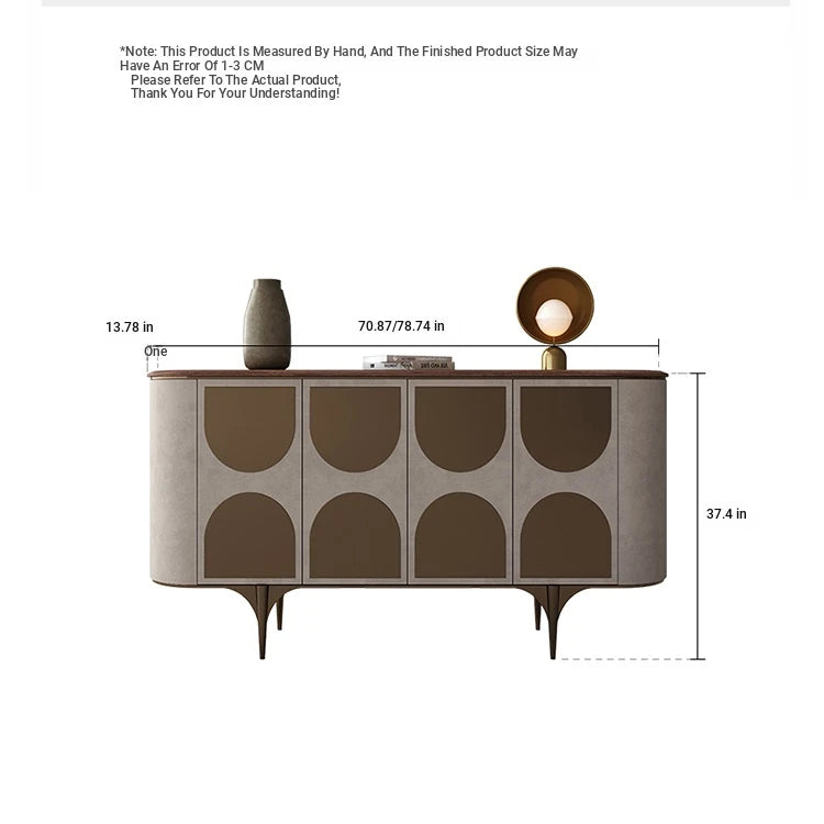 Stylish PU Leather Cabinet with Black Walnut Wood Top - Modern Storage Solution for Any Room fsu-5251