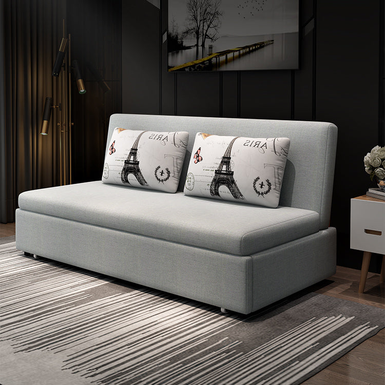 Elegant Blue and Light Gray Cotton-Linen Sofa with Wooden Frame - Modern Living Room Essential fsx-1001