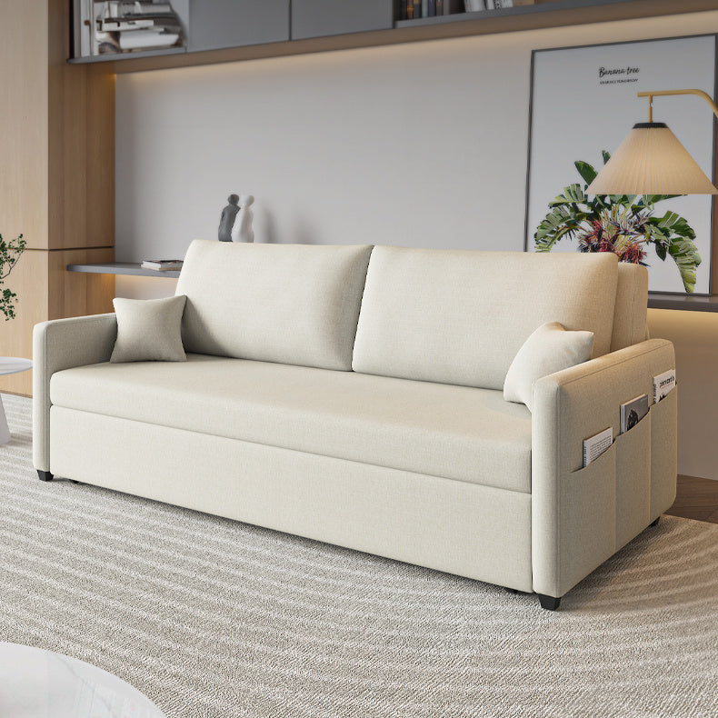 Modern Cotton-Linen Sofa - Khaki, Light Gray, Dark Blue, Brown and BlueGray Options - Stylish Wooden Frame fsx-1002