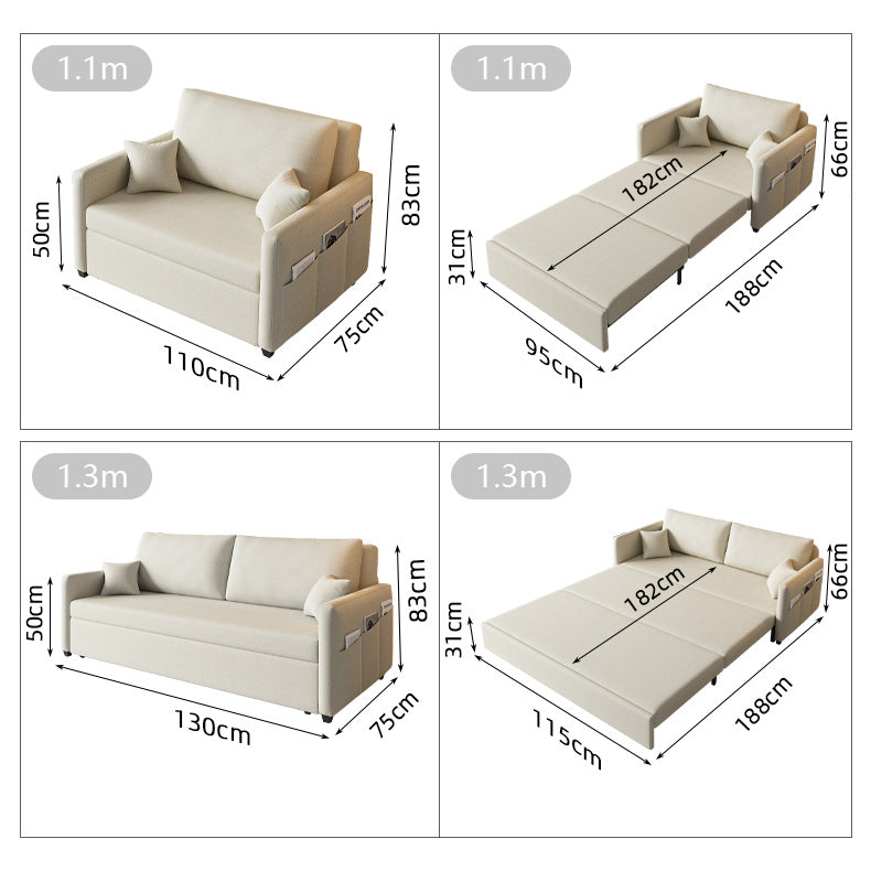 Modern Cotton-Linen Sofa - Khaki, Light Gray, Dark Blue, Brown and BlueGray Options - Stylish Wooden Frame fsx-1002