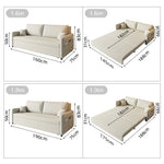 Modern Cotton-Linen Sofa - Khaki, Light Gray, Dark Blue, Brown and BlueGray Options - Stylish Wooden Frame fsx-1002
