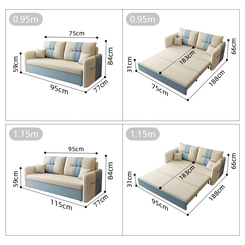 Stylish Cotton-Linen Sofa in Vibrant Orange Beige with Light Blue, Dark Green, Gray, Yellow, and Brown Accents fsx-1007