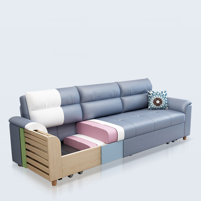 Stylish Leathaire Sofa in Light Blue, Gray, Pink, Dark Green, and White – Ultimate Comfort and Elegance fsx-1017