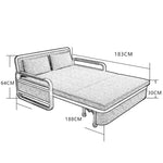 Stylish Solid Wood Sofa - Khaki, White & Light Blue Cotton-Linen Blend fsx-997