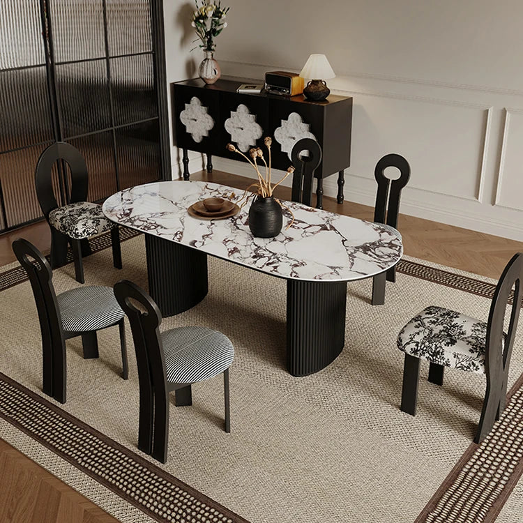 Stylish Ash Wood Dining Table with Ceramic Sintered Stone Top - Modern Elegance for Your Home ful-4442