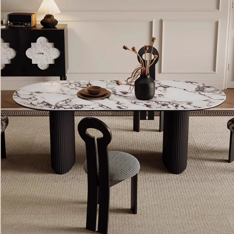 Stylish Ash Wood Dining Table with Ceramic Sintered Stone Top - Modern Elegance for Your Home ful-4442