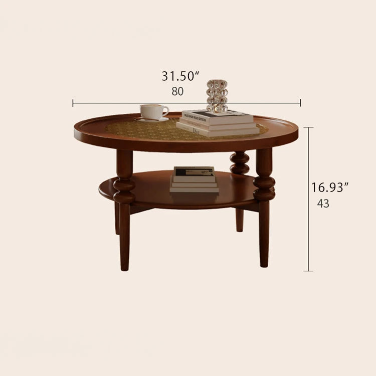 Cherry Wood Glass Ceramic Tea Table Set - Elegant & Stylish Centerpiece for Modern Living Rooms ful-4459