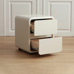 Sleek Ash Wood Bedside Cupboard with Stainless Accents - Modern Storage Solution ful-4463