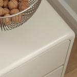 Sleek Ash Wood Bedside Cupboard with Stainless Accents - Modern Storage Solution ful-4463