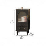 Elegant Tempered Glass Cabinet – Modern Black Storage Solution for Your Home fvp-4589