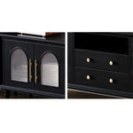 Elegant Tempered Glass Cabinet – Modern Black Storage Solution for Your Home fvp-4589