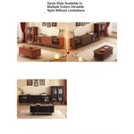 Mid-Century Modern TV Cabinet with Tempered Glass Doors - Stylish Storage Solution for Living Room fvp-4591