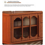 Mid-Century Modern TV Cabinet with Tempered Glass Doors - Stylish Storage Solution for Living Room fvp-4591