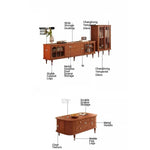 Mid-Century Modern TV Cabinet with Tempered Glass Doors - Stylish Storage Solution for Living Room fvp-4591