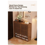 Elegant Solid Wood Shoe Cabinet with Vertical Door - Stylish Storage with Ventilation for Freshness fvp-4593