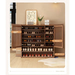 Elegant Solid Wood Shoe Cabinet with Vertical Door - Stylish Storage with Ventilation for Freshness fvp-4593