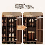 Elegant Solid Wood Shoe Cabinet with Vertical Door - Stylish Storage with Ventilation for Freshness fvp-4593