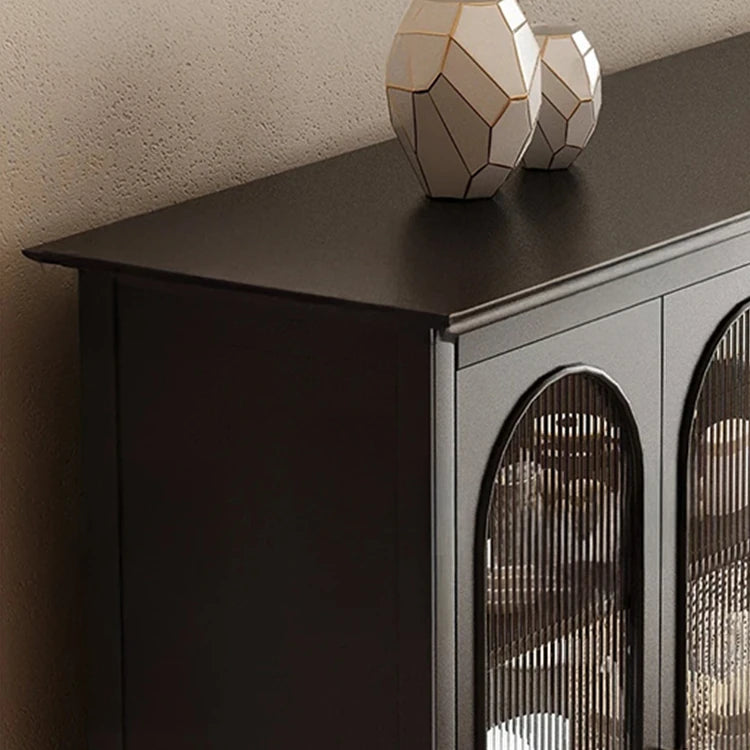 Elegant Glass Cabinet with Sleek Black Finish - Modern Storage Solution for Home Décor fvp-4595