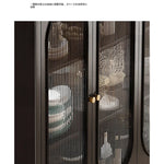 Elegant Glass Cabinet with Sleek Black Finish - Modern Storage Solution for Home Décor fvp-4595