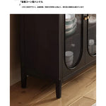Elegant Glass Cabinet with Sleek Black Finish - Modern Storage Solution for Home Décor fvp-4595