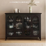 Elegant Glass Cabinet with Sleek Black Finish - Modern Storage Solution for Home Décor fvp-4595