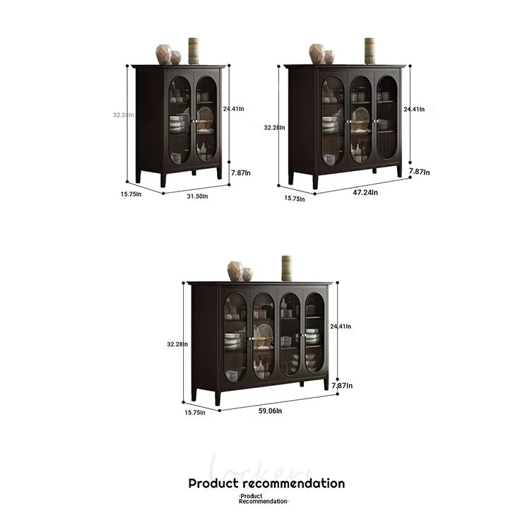 Elegant Glass Cabinet with Sleek Black Finish - Modern Storage Solution for Home Décor fvp-4595