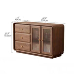 Stylish Black Glass-Cabinet with Three Spacious Drawers – Ultimate Storage Solution! fvp-4596