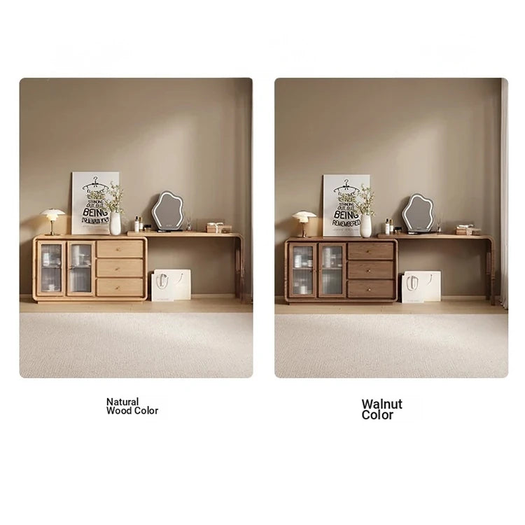 Stylish Black Glass-Cabinet with Three Spacious Drawers – Ultimate Storage Solution! fvp-4596