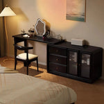 Stylish Black Glass-Cabinet with Three Spacious Drawers – Ultimate Storage Solution! fvp-4596