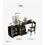 Stylish Black Glass-Cabinet with Three Spacious Drawers – Ultimate Storage Solution! fvp-4596