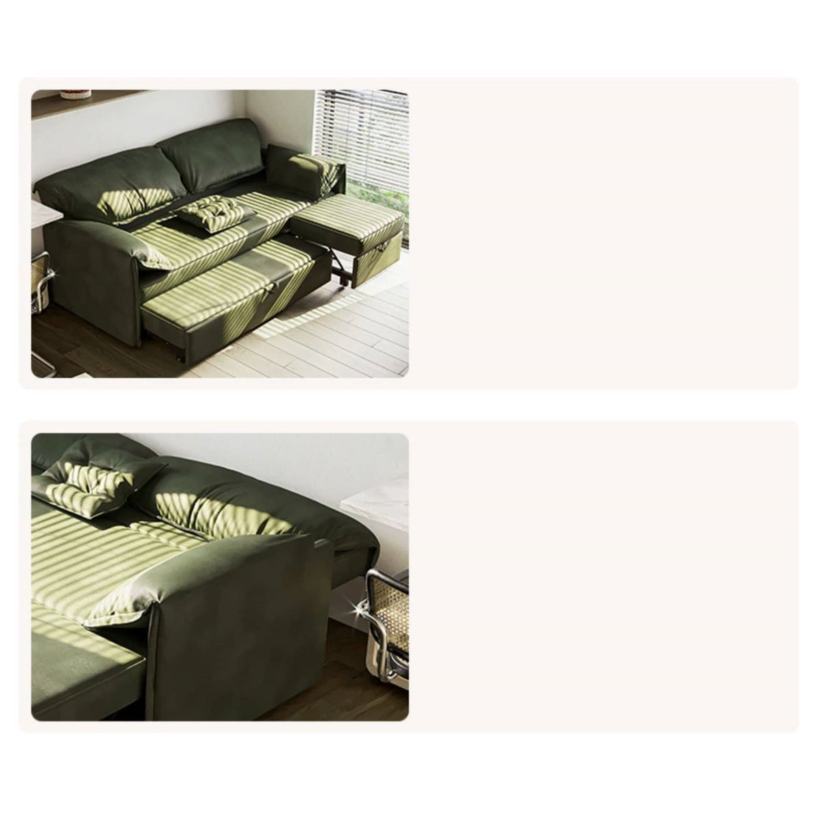 Luxury Green Suede Sofa with Elegant Pine Wood Frame fwlp-932