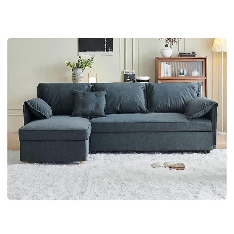 Modern Gray Faux Leather Sofa with Pine Wood Frame fwlp-933