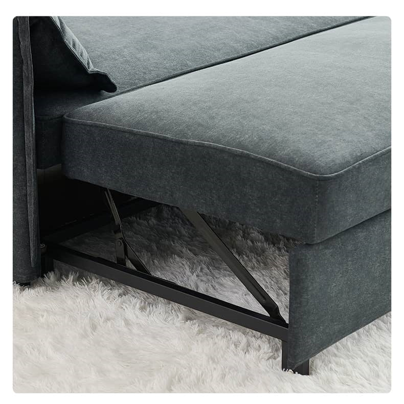 Modern Gray Faux Leather Sofa with Pine Wood Frame fwlp-933