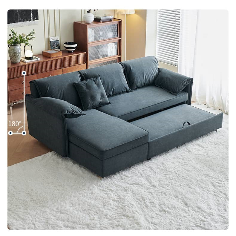 Modern Gray Faux Leather Sofa with Pine Wood Frame fwlp-933