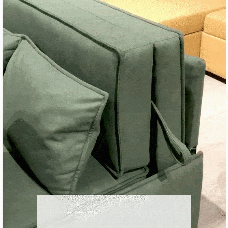 Elegant Green Faux Leather Sofa with Solid Wood Frame fwlp-936