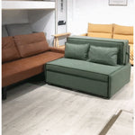 Elegant Green Faux Leather Sofa with Solid Wood Frame fwlp-936