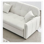 Elegant Beige-Green Khaki Pine Wood Suede Sofa - Luxurious Comfort for Your Living Space fwlp-940