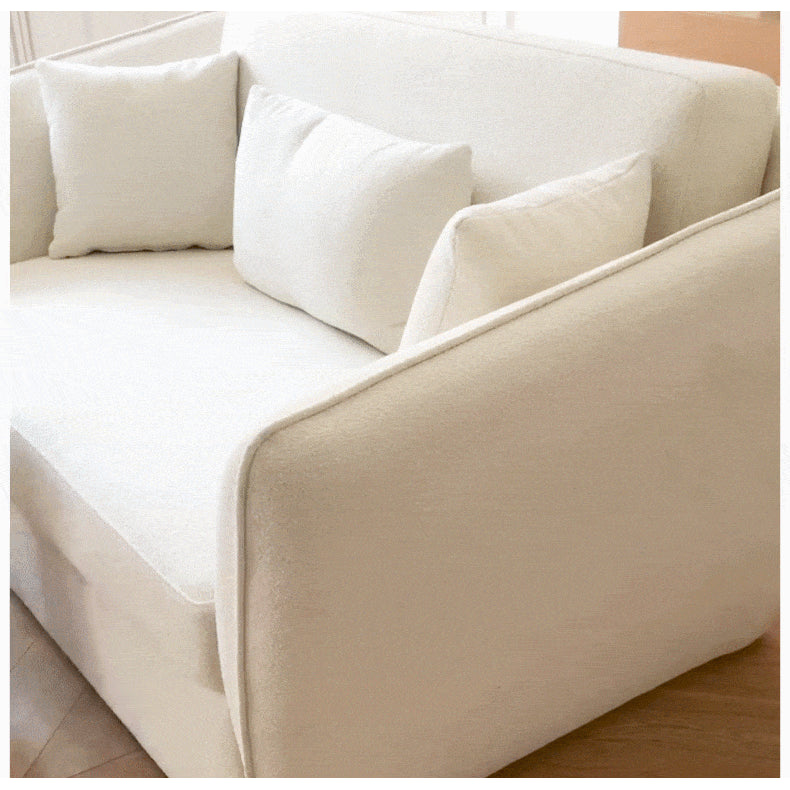 Beige Solid Wood Sofa - Elegant and Durable Living Room Furniture fwlp-941