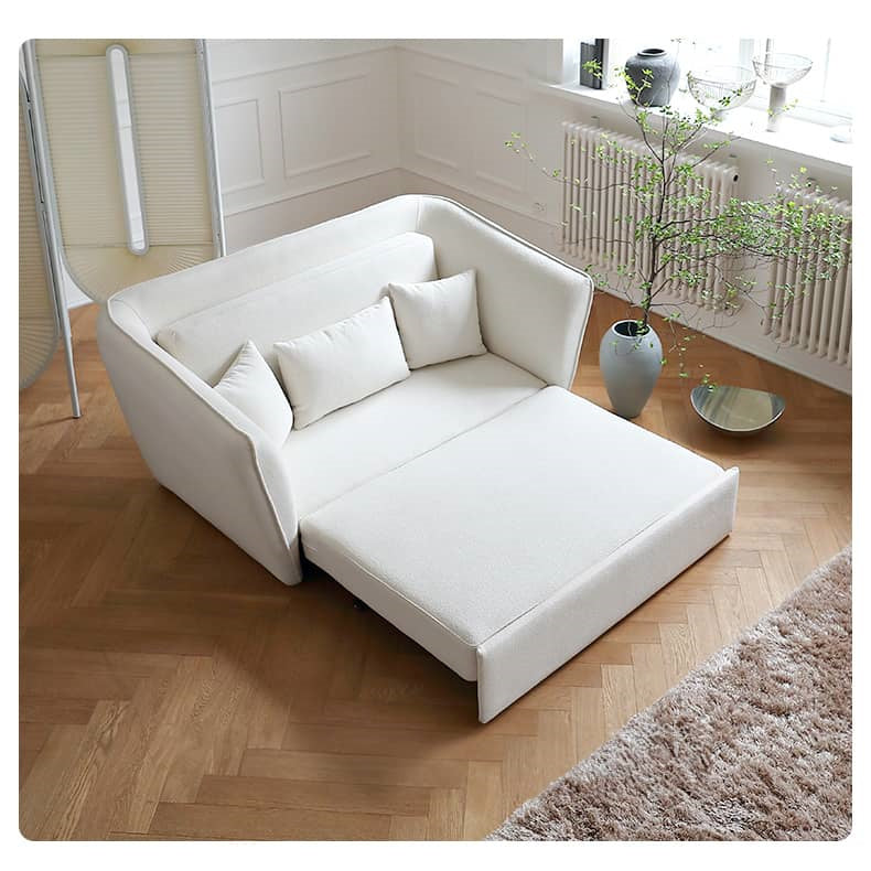Beige Solid Wood Sofa - Elegant and Durable Living Room Furniture fwlp-941