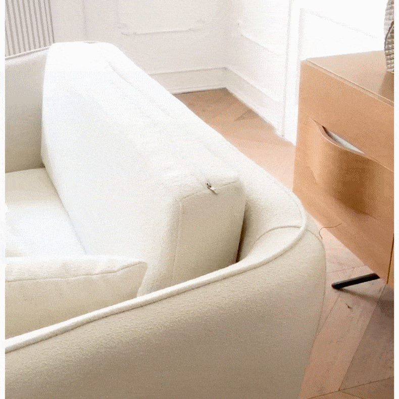 Beige Solid Wood Sofa - Elegant and Durable Living Room Furniture fwlp-941