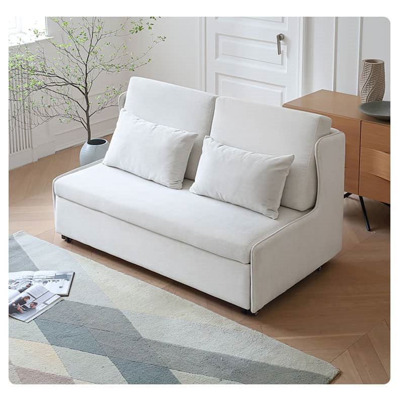 Cozy Beige Corduroy Sofa with Solid Wood Frame – Perfect for Modern Living Rooms fwlp-942