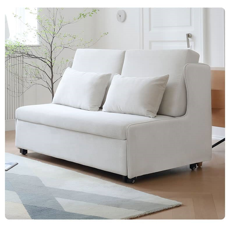 Cozy Beige Corduroy Sofa with Solid Wood Frame – Perfect for Modern Living Rooms fwlp-942