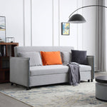 Chic Light Gray Blue Sofa - Solid Wood Frame & Premium Leathaire Upholstery fwlp-944