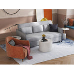 Chic Light Gray Blue Sofa - Solid Wood Frame & Premium Leathaire Upholstery fwlp-944