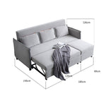 Chic Light Gray Blue Sofa - Solid Wood Frame & Premium Leathaire Upholstery fwlp-944