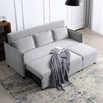 Chic Light Gray Blue Sofa - Solid Wood Frame & Premium Leathaire Upholstery fwlp-944